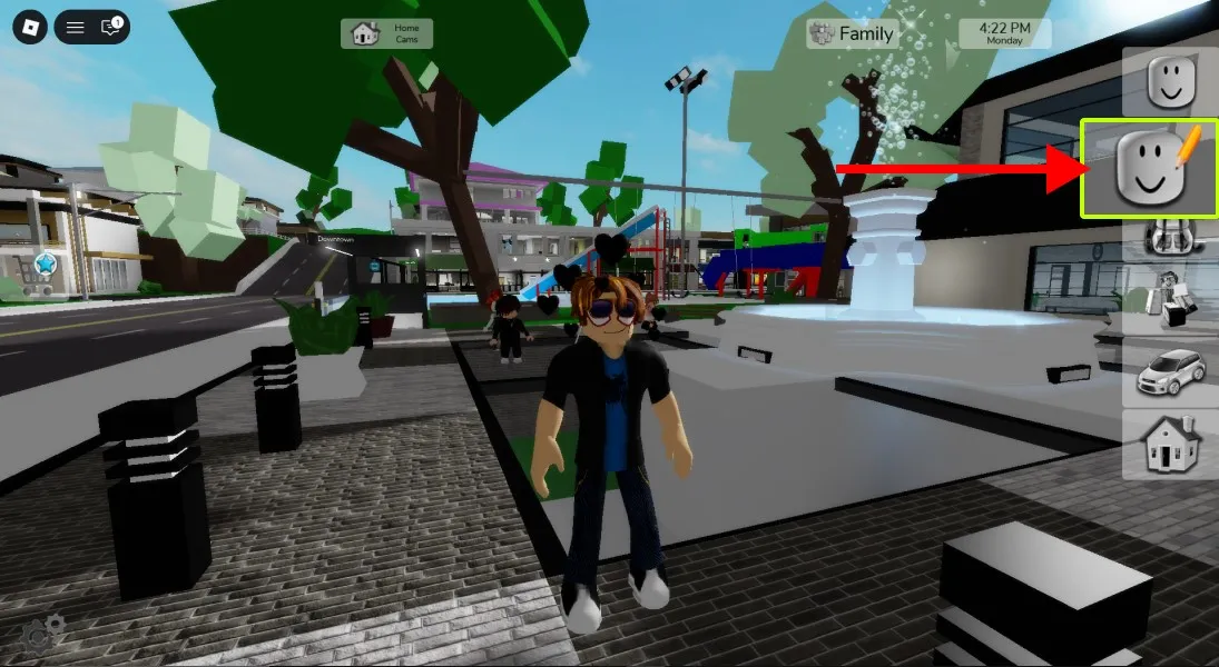 Откройте меню редактора аватара